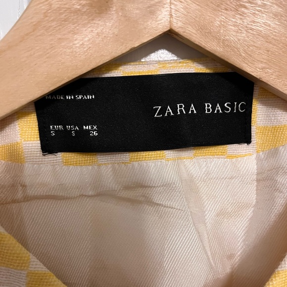 Zara Yellow and White Checkered Coat - Picture 8 of 8